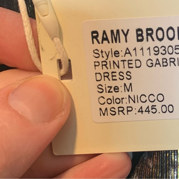 Ramy Brook Gabriela Metallic Silk Dress Draped - Picture 6 of 9